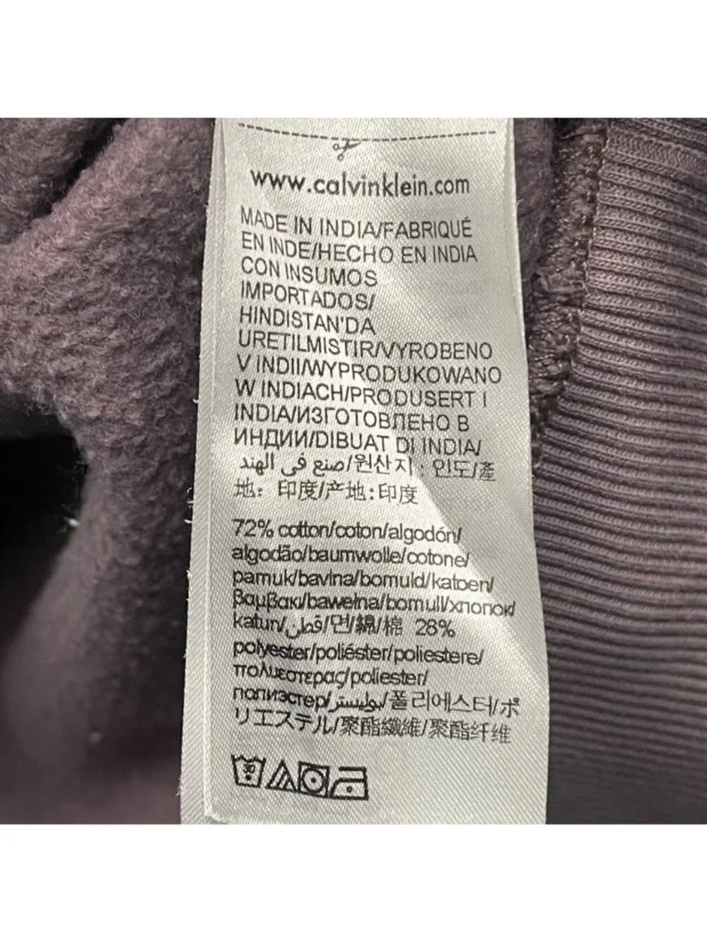 Calvin Klein Jeans Logo Sweatshirt Purple XL Cotton Blend Crewneck - Picture 4 of 7